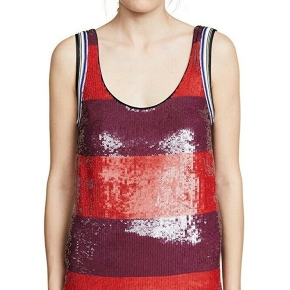 Nwt 3.1 Phillip Lim Sequin Tank Blouse Sz Small striped FLAWS - Picture 3 of 8